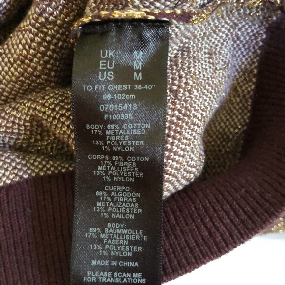 SOLD! ASOS NWOT men’s pullover metallic sweater - Picture 5 of 5